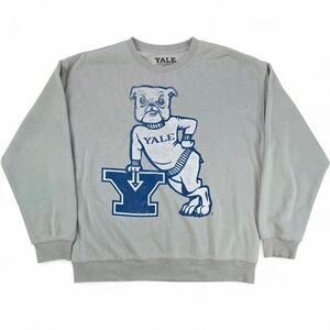 Official Yale University Bulldogs Graphic Crewneck Sweatshirt Gray Men Size L